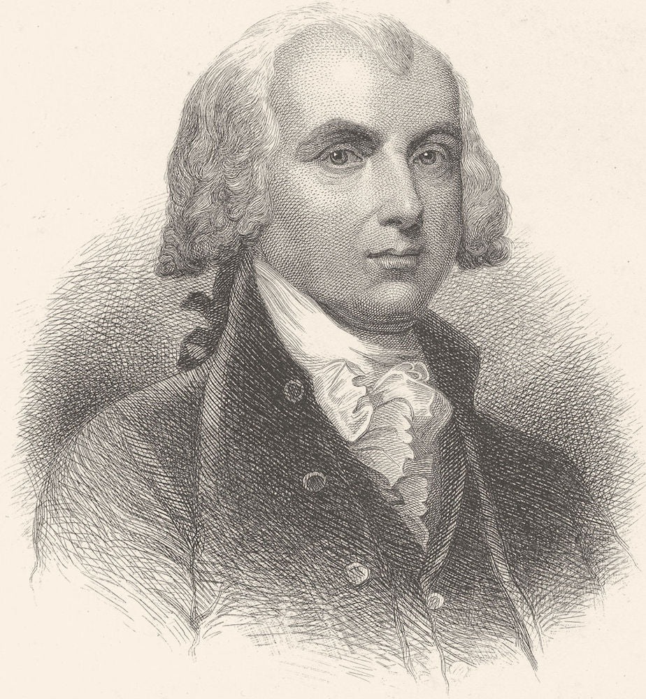 POLITICS. James Madison c1880 old antique vintage print picture